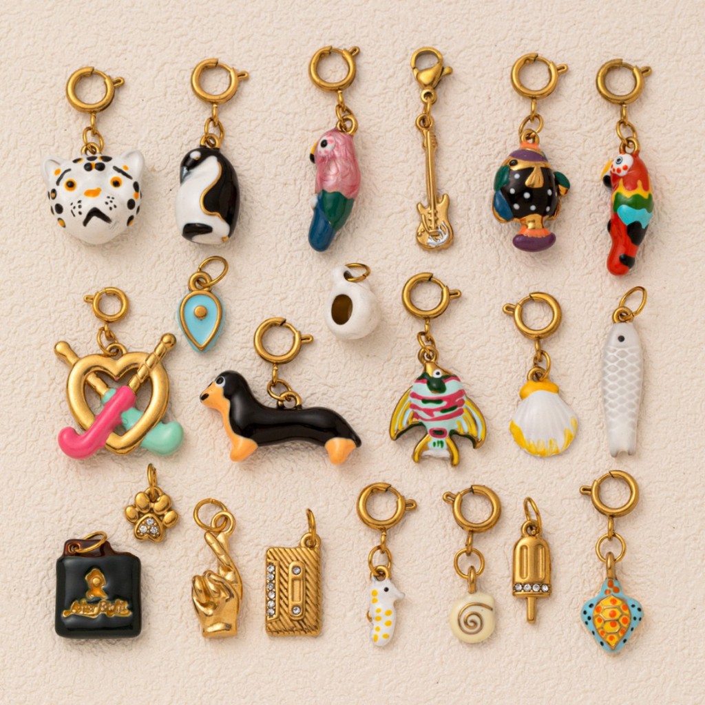 Dopamine จี้น่ารัก อุปกรณ์เสริม DIY พร้อมสแตนเลส ชุบทอง 18K ไม่ใช่ Tarnish