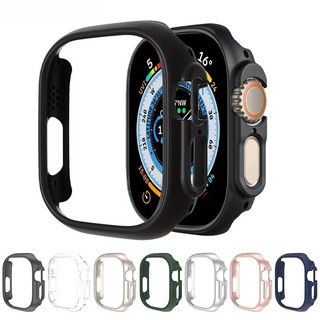 ฝาครอบป้องกันด้านสําหรับ Apple Watch Series Ultra 11 10 9 8 7 S6 5 4 3 2 1 SE2 SE3 40 มม.41 มม.42 มม.44 มม.45 มม.46 มม.49 มม. PC โปร่งใสกันชน Hard PC กรอบ PC Protector Case