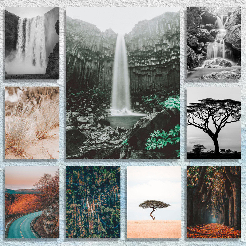 Fine Art Print น้ําตกการถ่ายภาพ โปสเตอร์ภูมิทัศน์ธรรมชาติไม่มีกรอบ เพื่อการประดับบ้าน