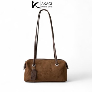 Akaci - Shoulder Bag Wanita Elysian 10-8560 Bahan suede 1 ruang tas bahu kerja kantor kuliah lucu terbaru kekinian