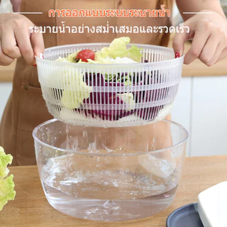 iETH เครื่องสลัดผักแบบมือ 4L หมุนแห้งเร็ว! ตะกร้าแยกล้างง่าย ไม่ต้องใช้ไฟฟ้า ประหยัดแรง ประหยัดเวลา สำหรับทำสลัดผักสด ส่งฟรี