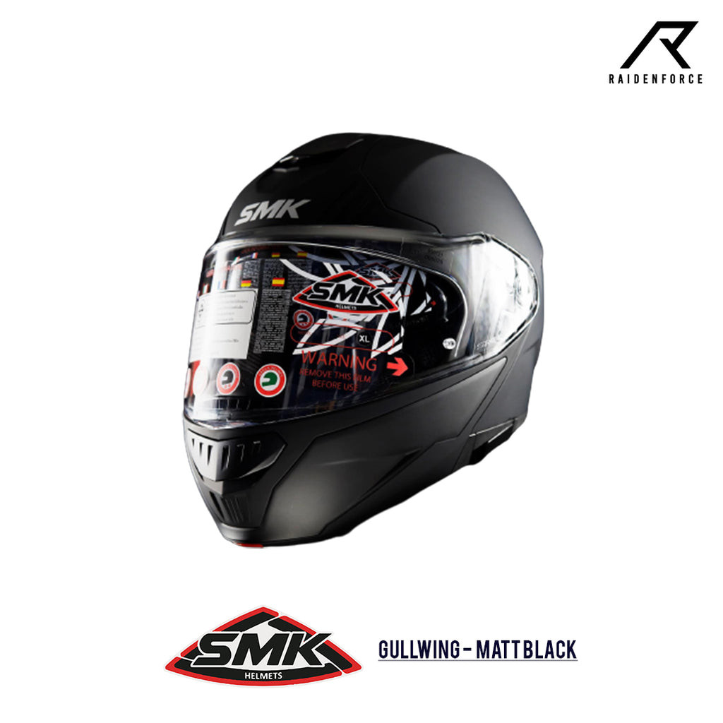 หมวกกันน็อค SMK HELMET GULLWING MATT BLACK MA200