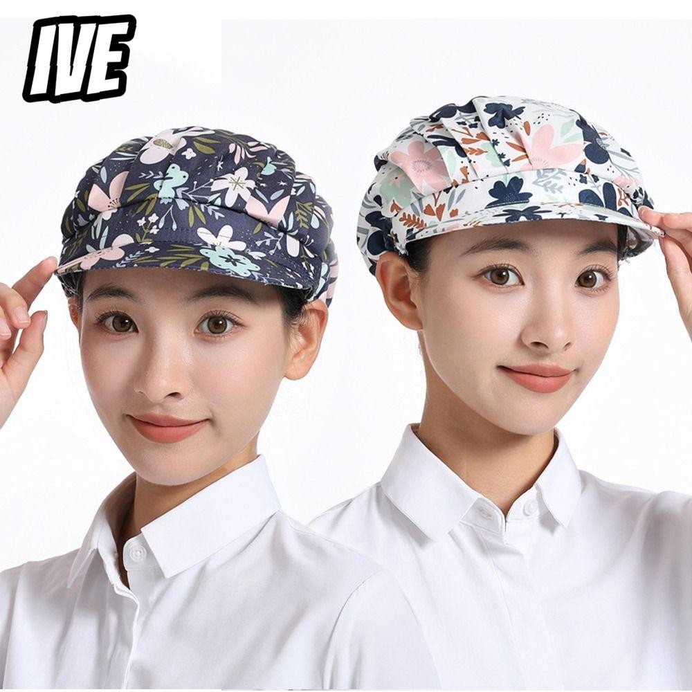 ฉันยัง หมวกเชฟ, ผ้าพิมพ์ผ้าฝ้ายกันฝุ่นหมวกทํางาน, ผู้หญิงรวมผมบริการอาหารทําอาหารหมวกอนามัยโรงแรมร้านอาหาร