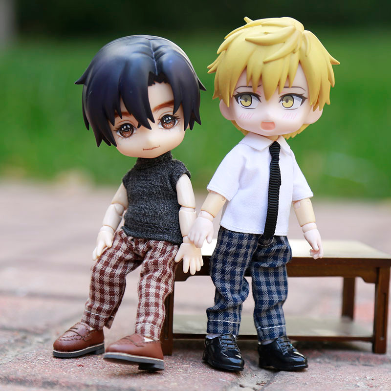 Ob11 อุปกรณ์เสริมเสื้อผ้าเด็ก YMY กางเกงเล็ก body9 GSC Nendoroid Body Retro ลายสก๊อตกางเกงขายาว