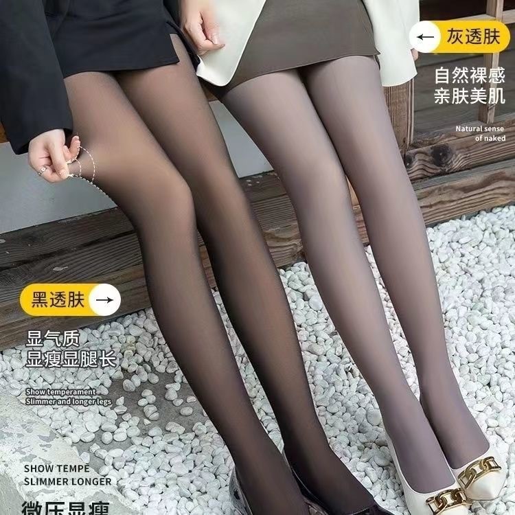 Yifan เลกกิ้งสีดําโปร่งใสผิวชิ้นเดียวขนแกะถุงน่องสีดําผู้หญิงฤดูใบไม้ผลิฤดูใบไม้ร่วงฤดูหนาวขาเปลือยเ