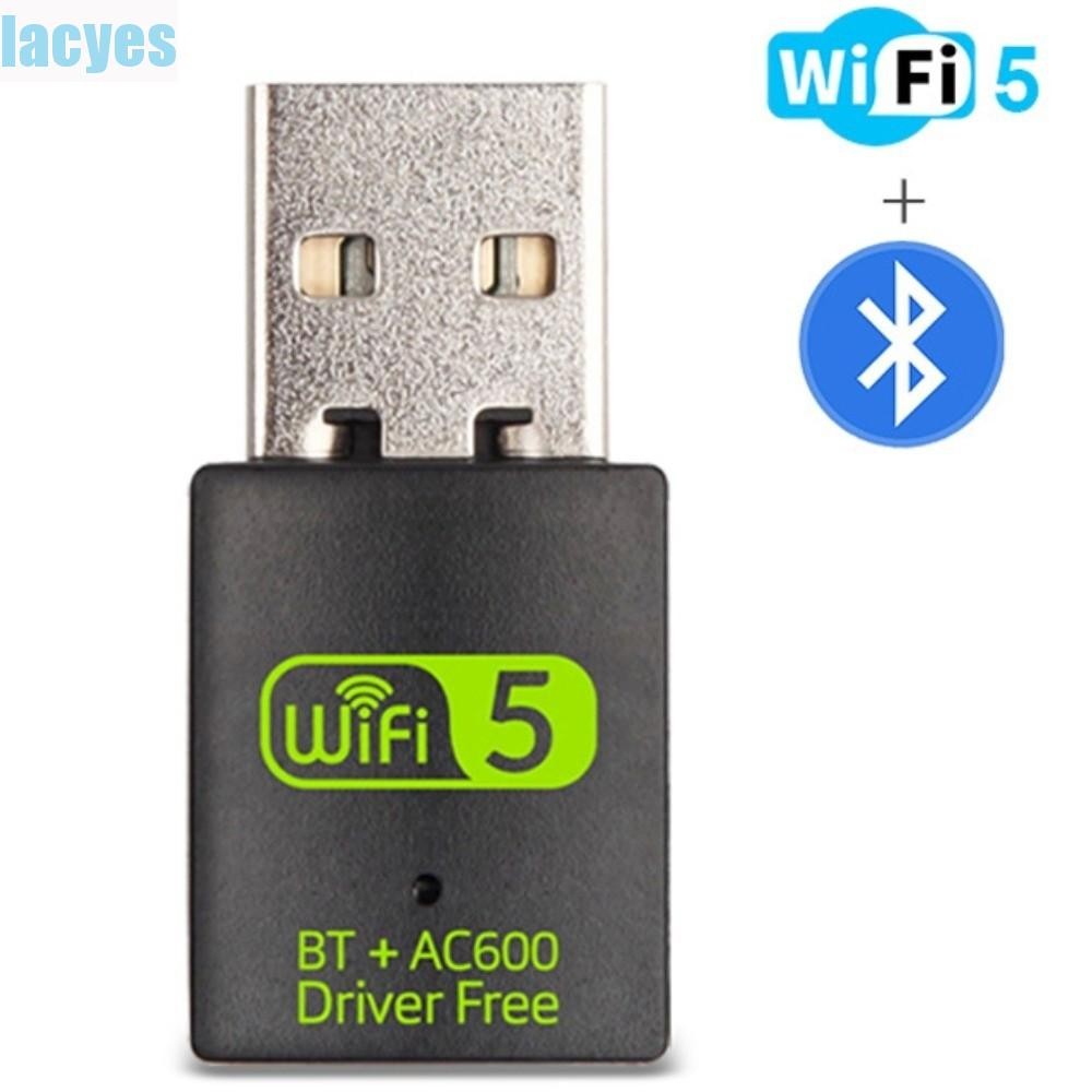 LACYES Wifi Network Adapter, BT+AC600 600Mbps Bluetooth 5.0 2 in1 Dongle, Plug and Play WiFi Receive