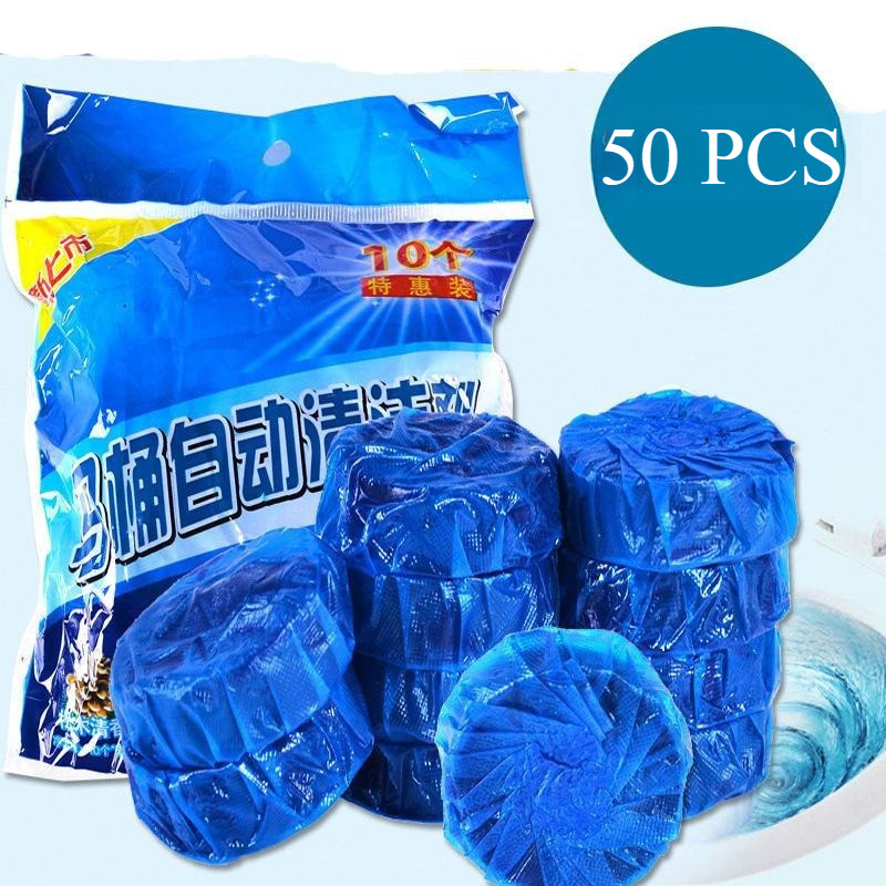 50ชิ้น ก้อนดับกลิ่น ก้อนบลู ก้อนสีฟ้า สำหรับใส่ในถังน้ำชักโครก