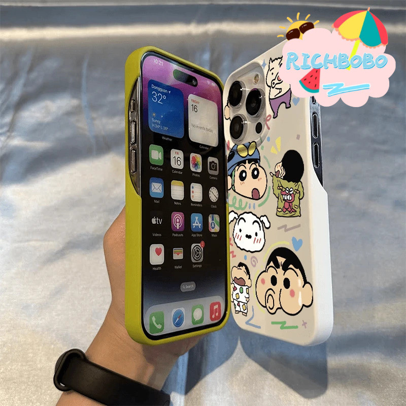 เคสซอฟต์ชินจัง 🌟 สำหรับ iPhone 17/16/15/14/13/12/11/XS Max/XR กันน้ำ กันกระแทก นุ่มมือไม่ลื่น กันรอย