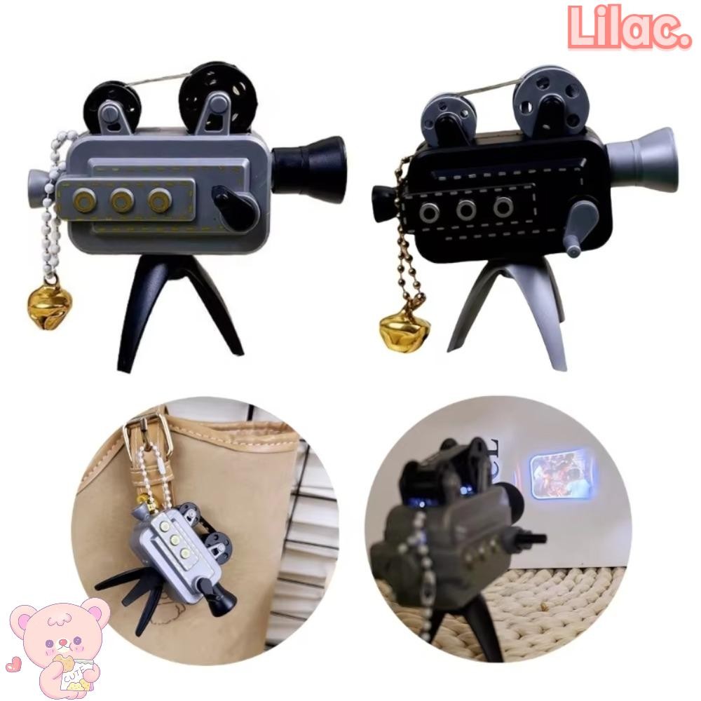 LIILACC Mini Retro Movie Projector พวงกุญแจ, Mini Hand Crank Operation Nostalgic Projector จี้, Retr