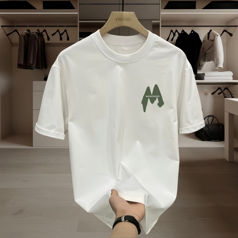 2025 NEW 2025P18 Network Pattern K744 (Long Staple Cotton 230g) Black and White S-5XL new23 JXA8