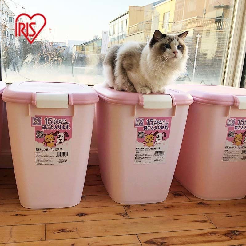 Alice ถังอาหารสุนัข Alice Cat Food Bucket Storage Box Moisture-Proof Drying Dog Food Storage Sealed 