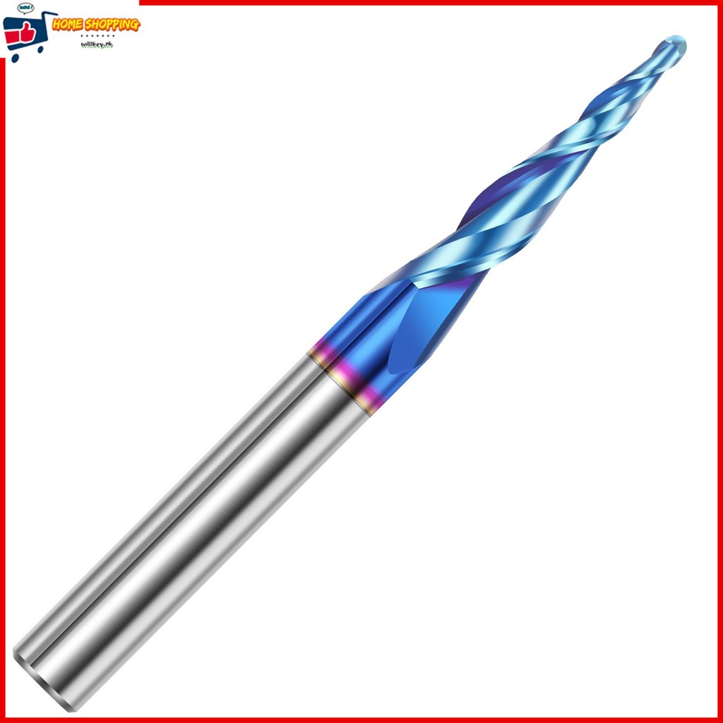 1/4 นิ้ว Shank 2 ขลุ่ย CNC Router บิต YK20 คาร์ไบด์เรียวบอลจมูก End Mills สําหรับแกะสลัก SHOPTKC3487