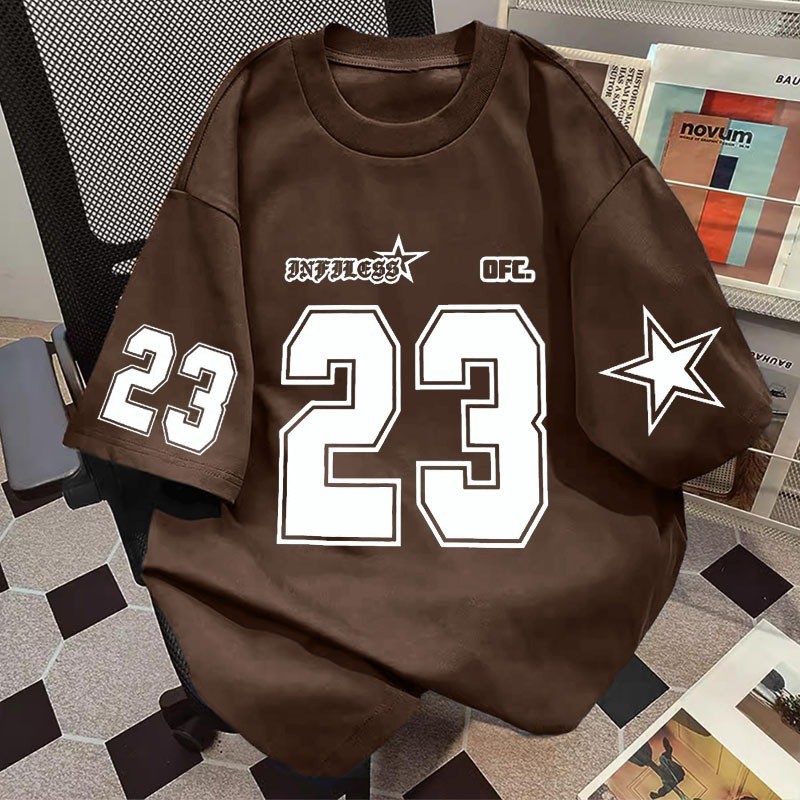 【My-T】🚀เสื้อยืดชายoversize รูปแบบถนน โคตรนุ่ม ผ้าคอตตอน ลาย "OFC Twenty Three" สินค้าใหม่ 【COD】