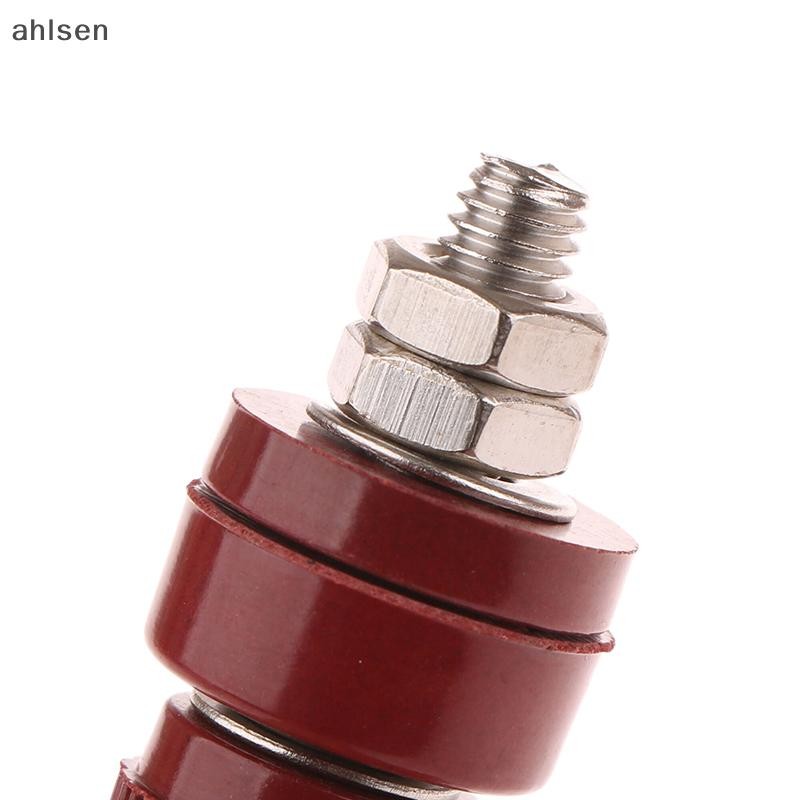 Ahlsen M6 Terminals ทองเหลืองโพสต์ Terminal บล็อกประเภท 333 ด้ายสกรูสีแดงและสีดํา 6 มม.อุณหภูมิทองแด