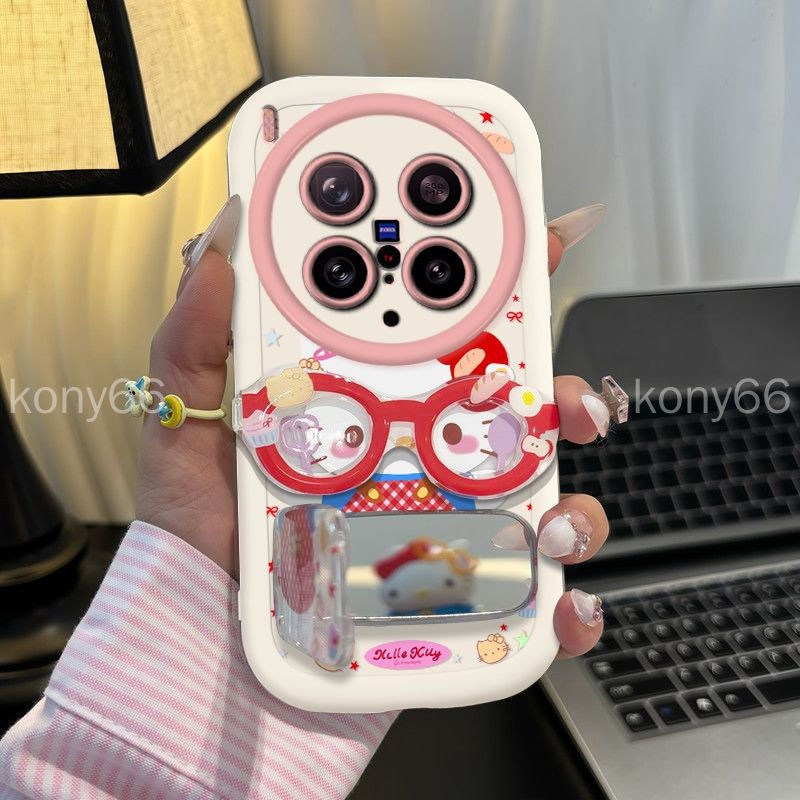 Vivo x300pro เคสโทรศัพท์ X300Pro x300ultra กรอบแว่นตา kitty Cat Soft Case รวมทุกอย่าง Shock-proof เค