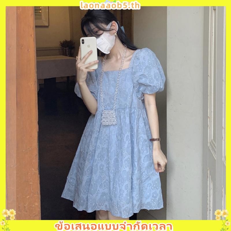 Lhj ชุดมินิเดรส แขนสั้น คอสี่เหลี่ยม สไตล์น่ารัก เรียบง่าย แฟชั่นฤดูร้อน สําหรับสตรี TPN