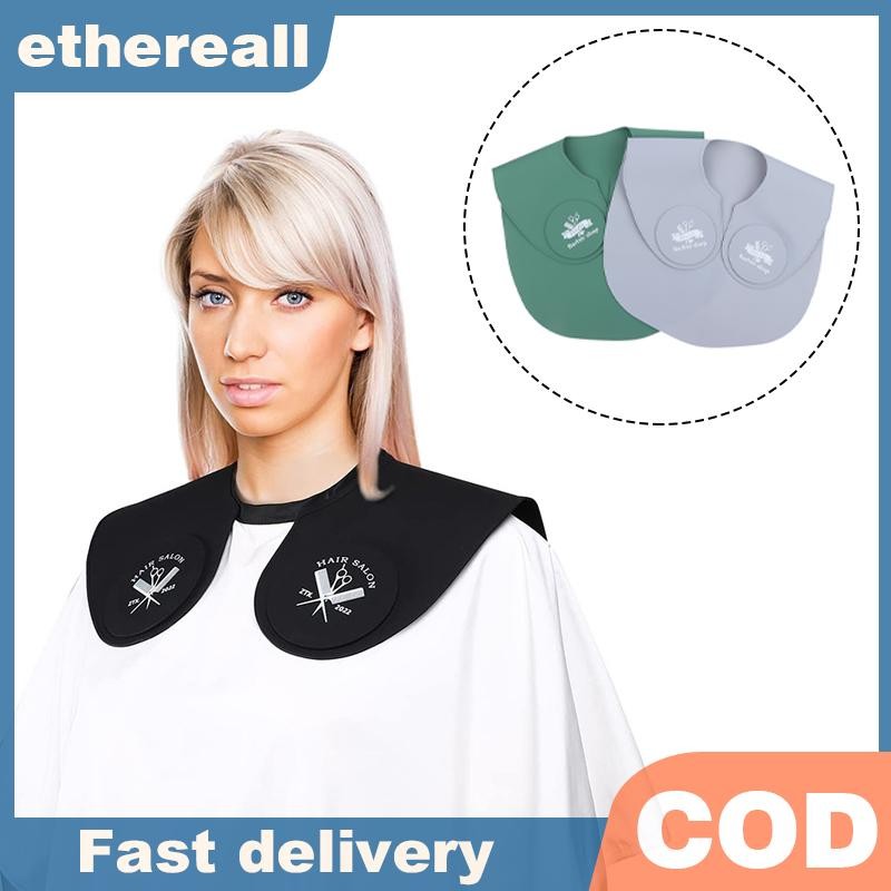 ETH ซิลิโคนตัดผมคอปกย้อมผมผ้าคลุมไหล่ Hairdressing Cape คอห่อ Guard ตัดผมไหล่ Pad ผ้าพันคอ TH