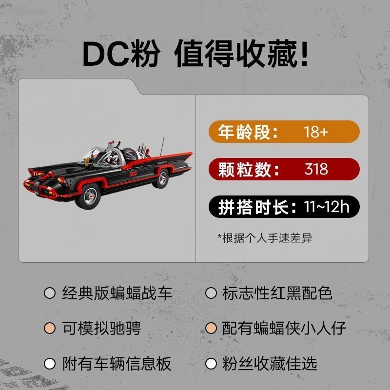 เลโก้เลโก้76328แบทแมน™:Classic TV Series Batmobile Building Block Toy18+