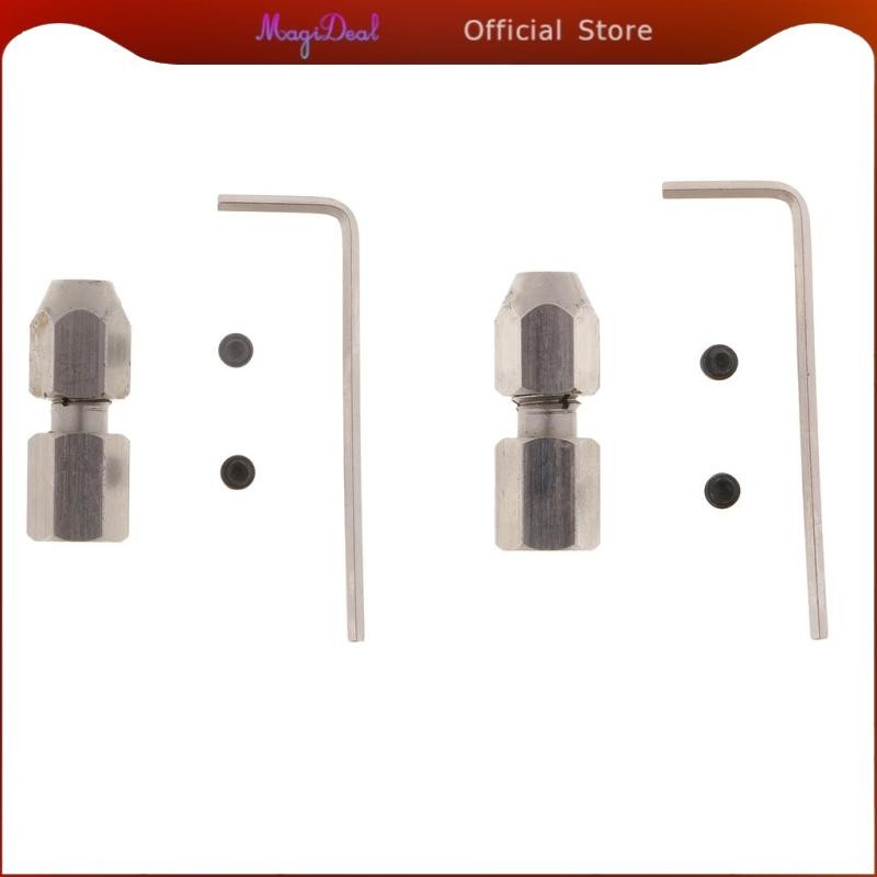 MagiDeal 3.17/5 มม.RC เรือเพลาแบบยืดหยุ่นมอเตอร์ Coupler ข้อต่อมอเตอร์เพลา Chuck