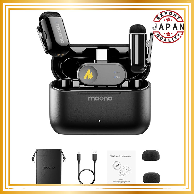 MAONO Wireless Microphone Lavalier Microphone 【5.9g Ultra Lightweight - Noise Reduction - Smartphone