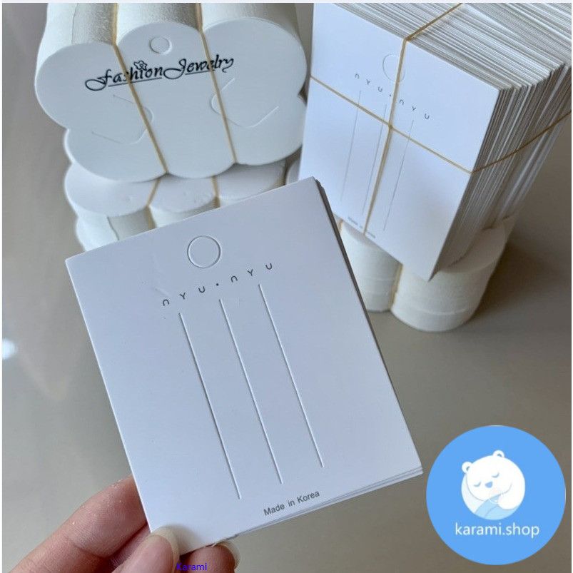 🫧Karami🫧 แป้น กิ๊ฟ แผง ติด กิ๊ป ก้อนเมฆ สีขาว มีลาย สแควร์（100 ใบ）