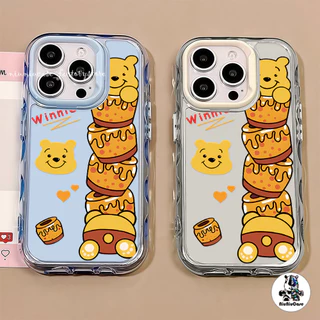 สําหรับ เคสไอโฟน13 หมีน่ารัก For iPhone 16 15 14 13 12 11 17 Pro Max 14 15 16 Plus 11 12Pro เคสโทรศัพท์ Insสี Jelly Case