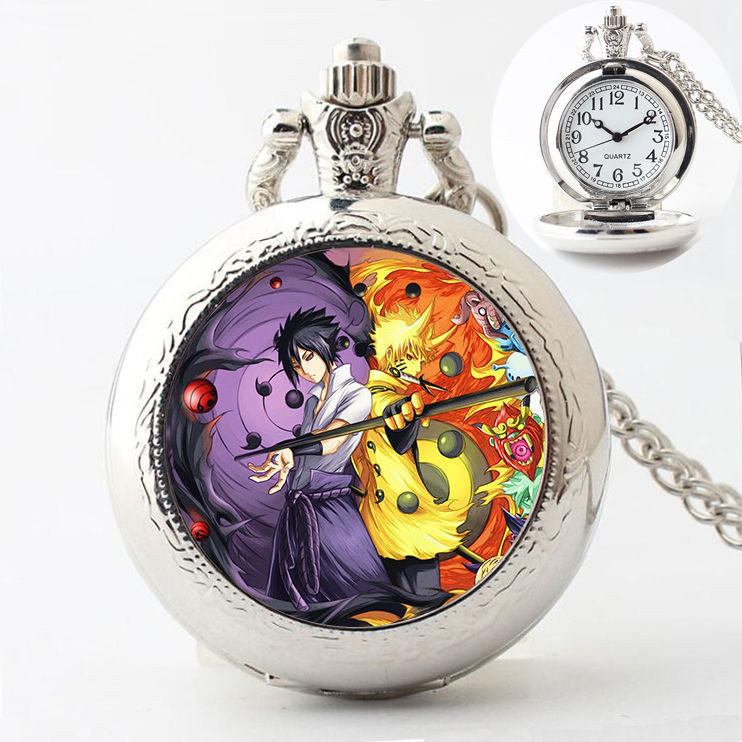 Hot Sale#Naruto Quartz Watch Pocket Watch Retro Nostalgic Anime Peripheral Children's Cartoon Neckla