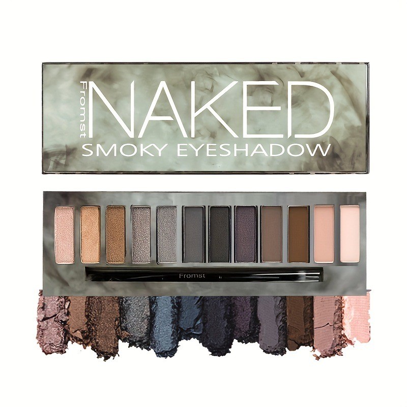 12 สี Smoky Eyeshadow Palette Pearlescent Matte Earth Color