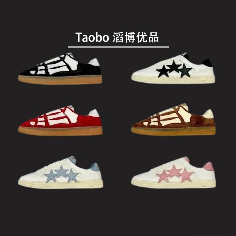 [เวอร์ชั่นท็อป] Amiri Amiri Skeleton Low-Skel top รองเท้าผ้าใบ Skeleton Series รองเท้าคู่รองเท้าผ้าใ