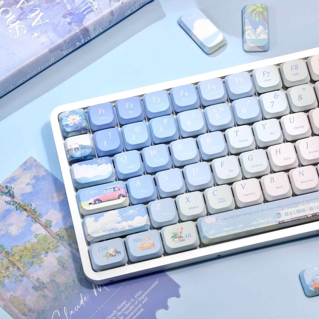 โปรไฟล์ต่ํา PBT Keycap 120-Key Ink Wash Design Dye-Sub Keycaps สําหรับ MX Switch คีย์บอร์ดเครื่องกล