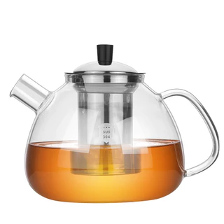 แก้วหม้อชา Infuser 800ML / 1500ML กาน้ําชาทนความร้อนแยกน้ํากาต้มน้ําด้านในจีน Kung Fu กรองชา Teaware