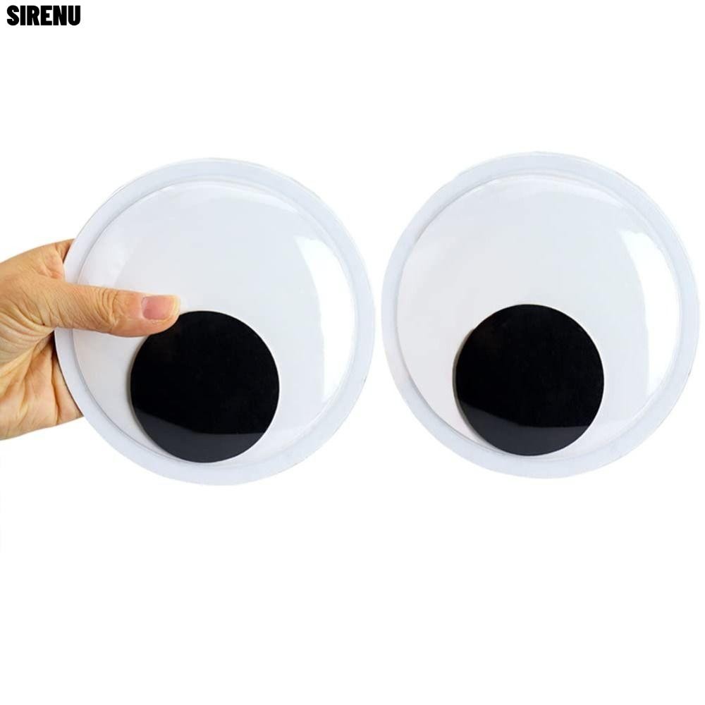 SIRENU 6PCS สีดําสีขาว Googly Eyes, สีดํายักษ์ Googly Eyes, Googly Wiggle Eyes สีขาว 5.9 นิ้ว Self ก