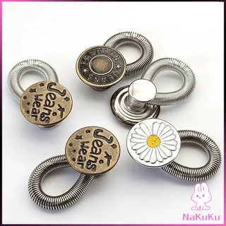 NKK 3 ชิ้น/แพ็ค ปุ่มขยายเอว ปุ่มขยายเอวกางเกง ปุ่มขยายเอวสปริง กางเกง DIY jeans buttons