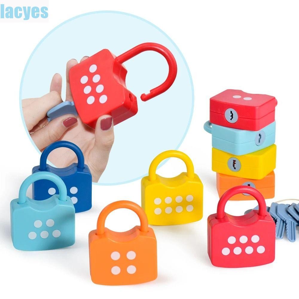 LAYES Number Lock Key Toys, Math Count ปลดล็อค Key Early Educational Toys, Baby Word ความรู้ความเข้า