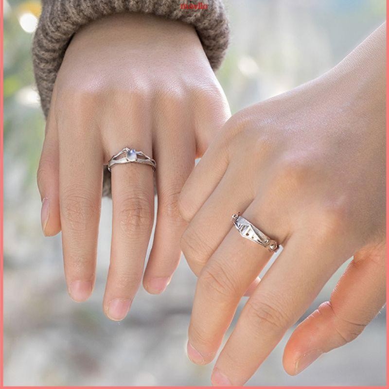 MAVLO แหวนVintage Moonstone Knuckle Ring สำหรับคู่รัก