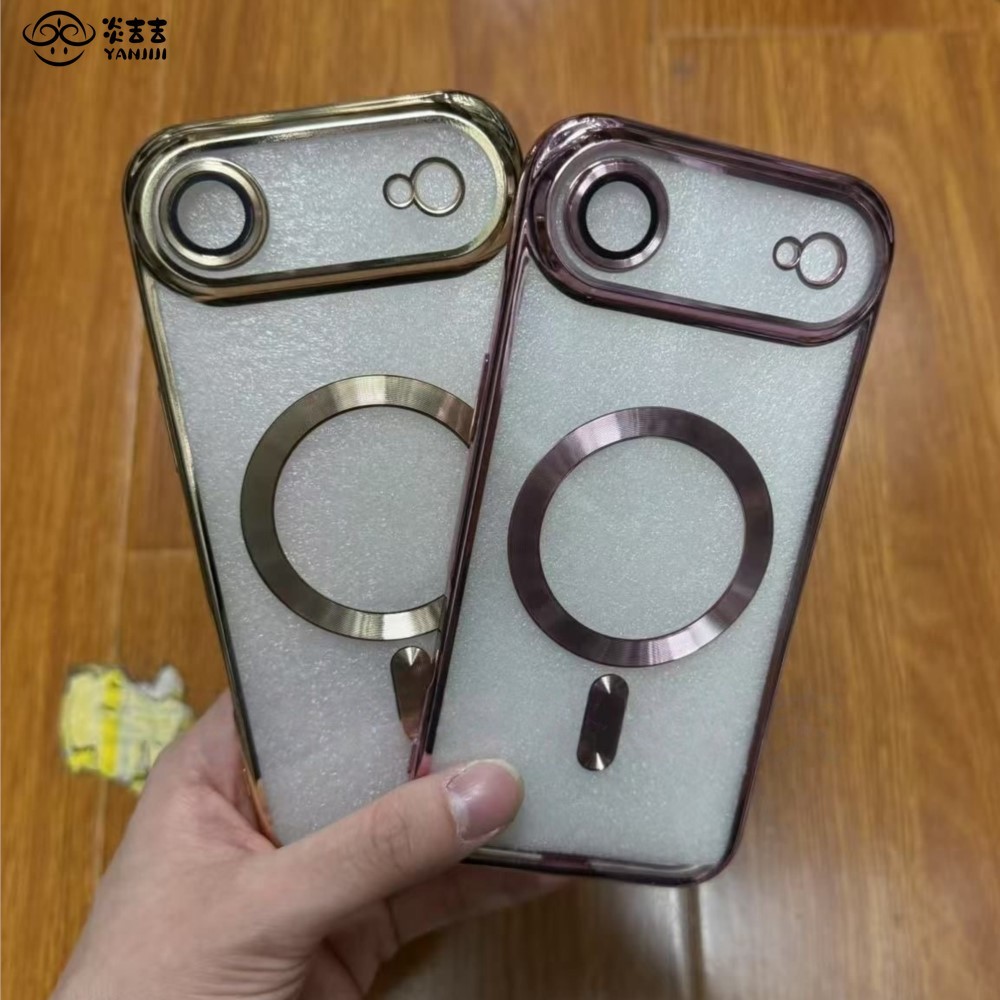 ชุบใสแม่เหล็กสําหรับiPhone 17 Air 16 15 14 13 12 11 Pro Max Plus 16E X XS XRสําหรับเลนส์แม่เหล็กปกอ่