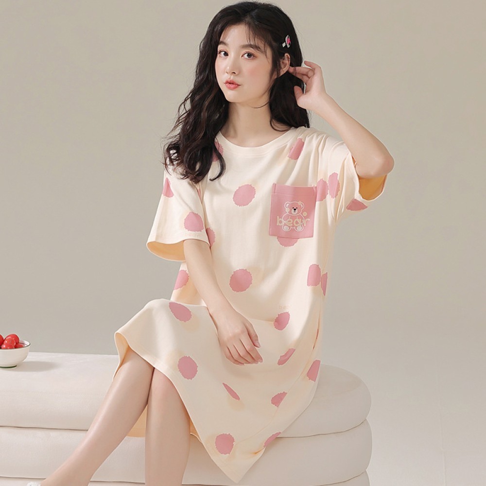 Zlf แขนสั้นหลวม Nightdress Am11689 GT ผู้หญิง XXL Shop Lzboi 16 th ✨sulphur289.th✨