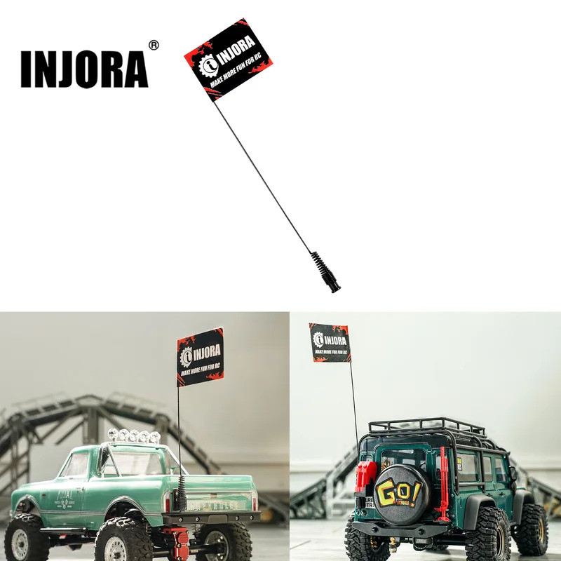 INJORA 15 ซม.ตกแต่งเสาอากาศธงสําหรับ 1/18 1/24 RC Crawler รถ TRX4M SCX24 AX24 FCX18 FCX24