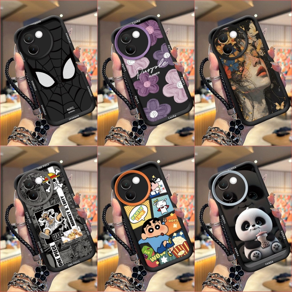 เคส VIVO V30e 5G เคสโทรศัพท์ซิลิโคนอ่อนนุ่มเทรนด์ภาพสีดํา TYHS