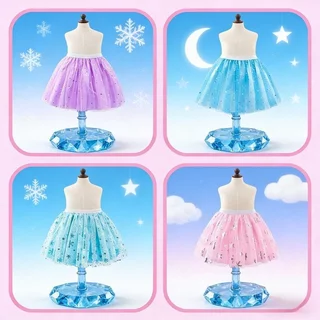 กระโปรงเด็ก tutu เจ้าหญิง กระโปรงฟู ตาข่าย สีรุ้ง ลายหิมะ เต้นรำ งานแสดง วันเกิด น่ารัก