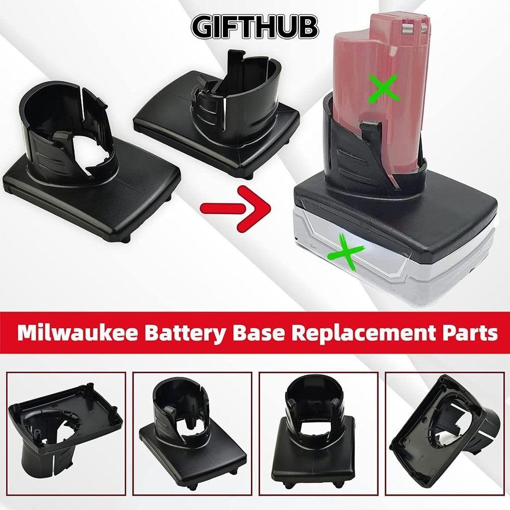 GIFTHUB เปลือกแบตเตอรี่, ชุดซ่อมด้านล่าง M12 แบตเตอรี่, เปลี่ยนเปลือกด้านบนพลาสติก 12V Li-ion Battery Shell สําหรับ Milwaukee