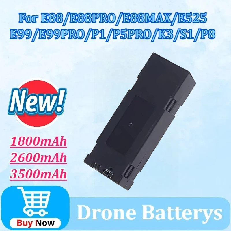 3.7V 1800/2600/3500mAh RC Drone แบตเตอรี่ Stable UAV สําหรับ E88 E88PRO E88MAX E525 E99 E99PRO P1 P5