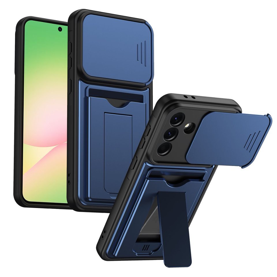 SAMSUNG สําหรับSamsung A26 A17 A36 A56 A37 A57 A27 5G Igature 5Gเลนส์ผู้ถือบัตรเคสโทรศัพท์-ลายนิ้วมือและทนต่อการตก,สามารถถือบัตรรถบัส,ฝาครอบป้องกัน