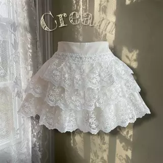Lace pants กางเกงลูกไม้ เอวสม็อค