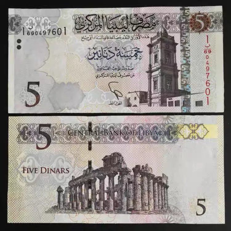 [Africa] ใหม่เอี่ยม UNC Libya 5 Dinar ธนบัตรเหรียญต่างประเทศ 2015 Edition bhgyt614