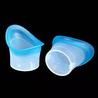 [ใหม่] 2 ชิ้น Eyewash ถ้วยซิลิโคน Resuable Soft Eye Bath Cup ถ้วยล้างตา [TH]
