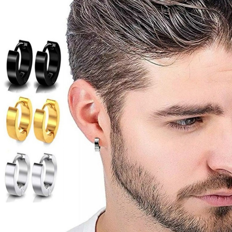 MENS TITANIUM EARRINGS TITANIUM PIERCING EARRINGS ราคาต่อ 1 ชิ้น