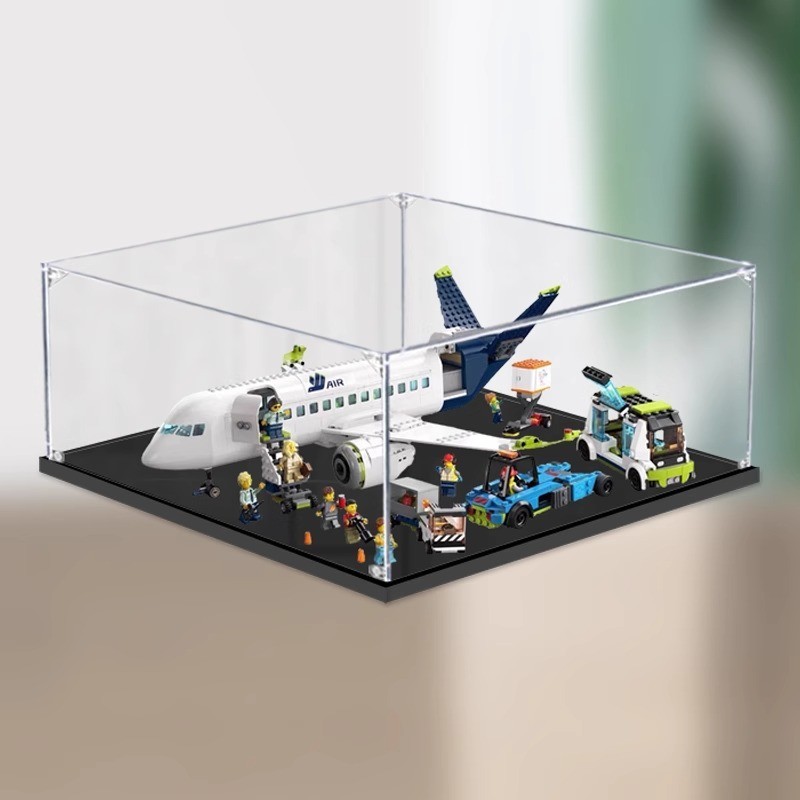 🚀 กล่องอะคริลิคใส ตู้โชว์กันฝุ่น Lego 60367 Passenger Plane เครื่องบินโดยสาร สั่งตัดตามขนาด