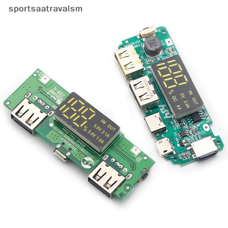 (GOOD) LED Dual USB 5V 2.4A Micro/Type-C USB Mobile 18650 โมดูลชาร์จบอร์ดชาร์จ (ใหม่)