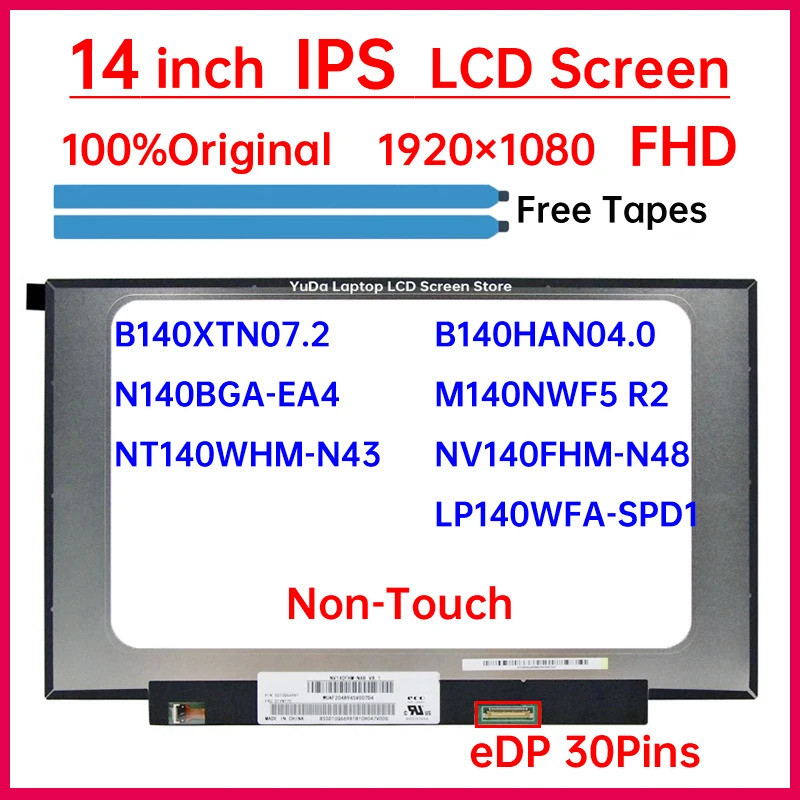 14 "หน้าจอ LCD NV140FHM-N48 NT140WHM-N43 สําหรับ Lenovo ideapad 330S-14IKB 14AST จอแสดงผล Matrix แผง